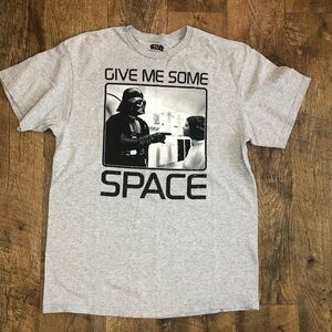 Star Wars Men’s Vader Princess Leia Give Me Some Space T-Shirt Large Gray